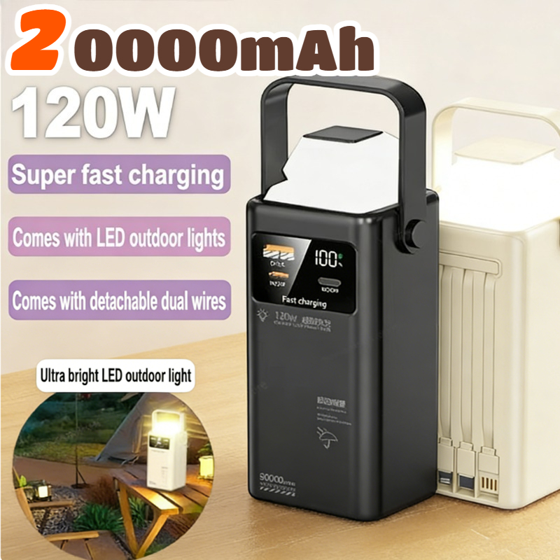 Outdoor Power Adapter Usb C - Batterie externe 120W, 200000mAh, grande capacité,
