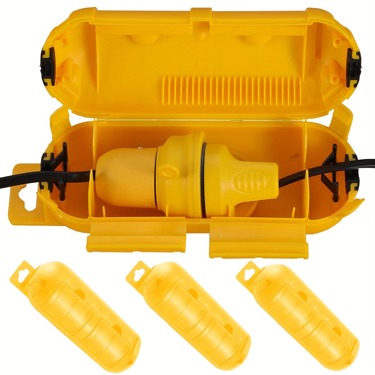 Outdoor Power Distribution Box - Cache-cordon de rallonge jaune avec joint