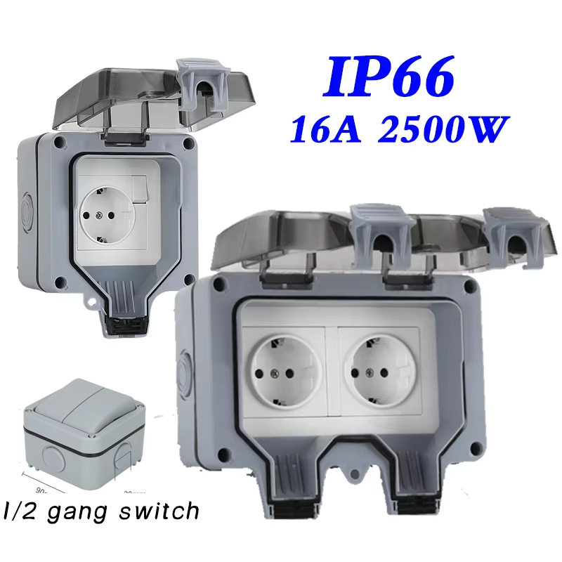 Outdoor Power Outlet Weatherproof - EU KR prises murales extérieures étanches
