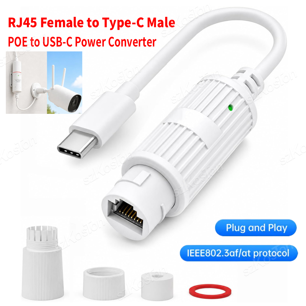 Outdoor Power Adapter Usb C - Convertisseur d'alimentation PoE vers USB-C, adaptateur
