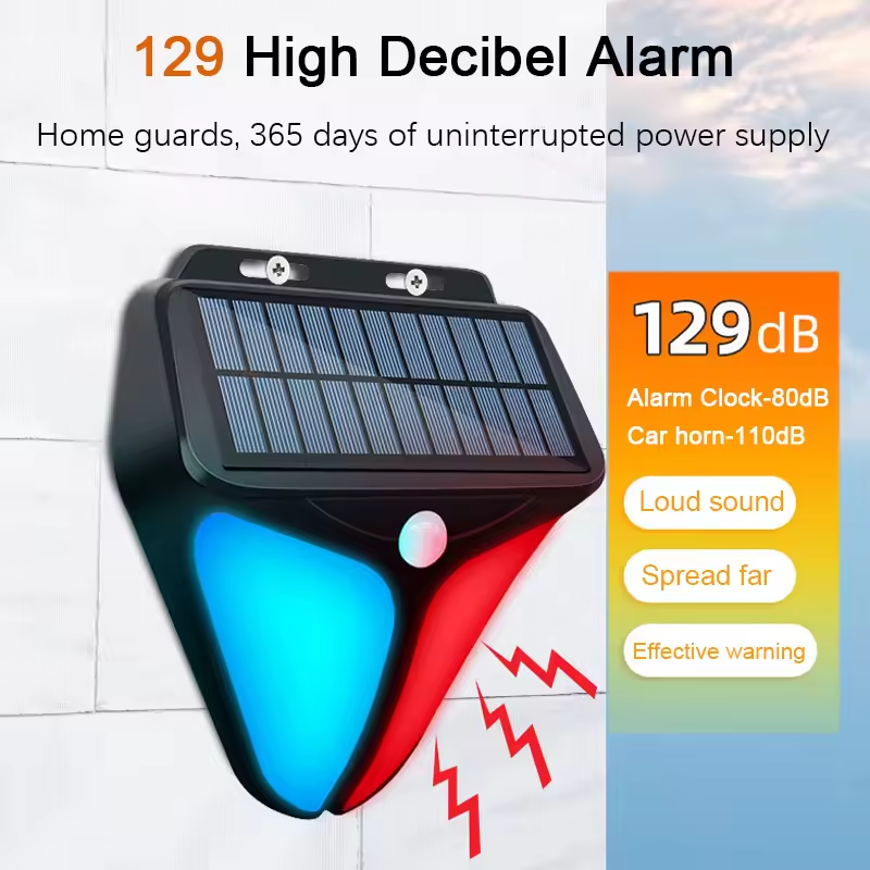 Outdoor Power Outlet Weatherproof - Alarmes solaires d'extérieur, 4 modes, détecteur