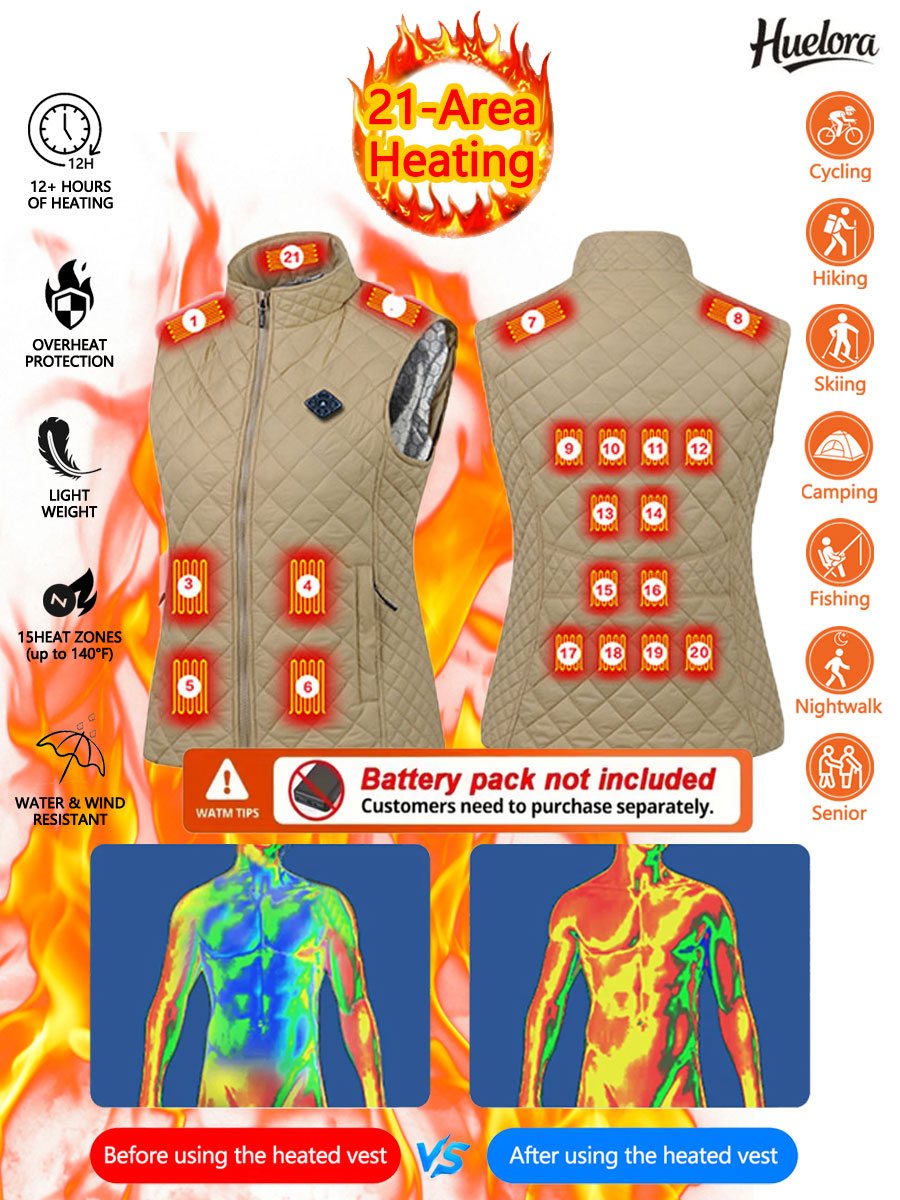 Huelora 21 zones gilet chauffa - Outdoor Powerbank avis et prix