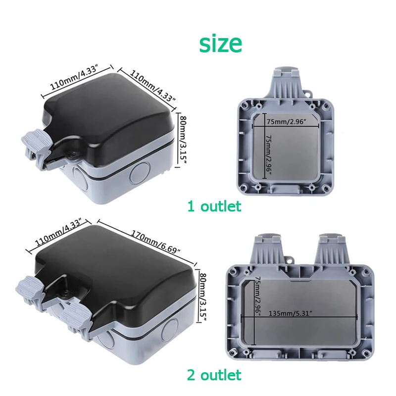 EU KR prises murales extérieur - Outdoor Power Outlet Weatherproof avis et prix