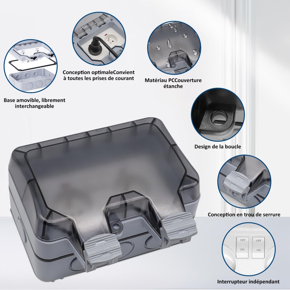 EIOMR France Prise extérieure  - Outdoor Power Outlet Weatherproof avis et prix