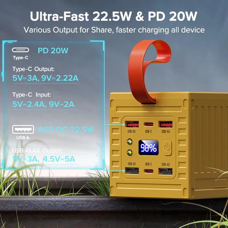 QOOVI 60000mAh batterie extern - Outdoor Power Adapter Usb C avis et prix